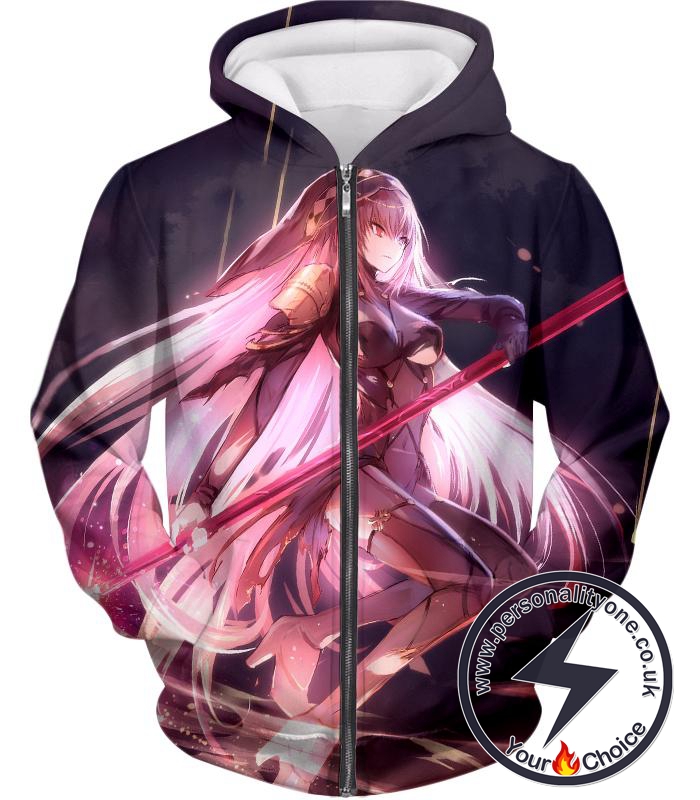 Fate Stay Night Cool Fate Grand Order Rider Schatach Action Zip Up Hoodie